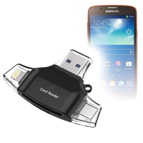BoxWave Smart Gadget Compatible with Samsung I9295 Galaxy S4 Active - AllReader SD Card Reader, microSD Card Reader SD Compact USB - Jet Black