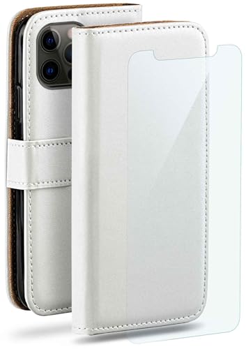 Protection iPhone 12 Pro Max blanche moex housse portefeuille avec film