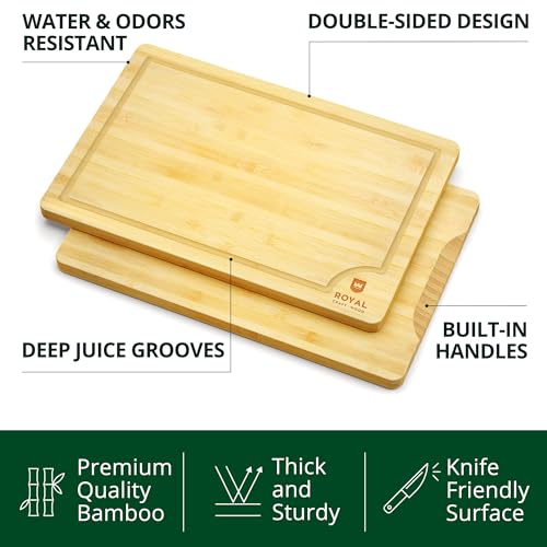 image for ROYAL CRAFT WOOD Wooden Serving Boards for Kitchen Meal Prep&Bamboo Wo