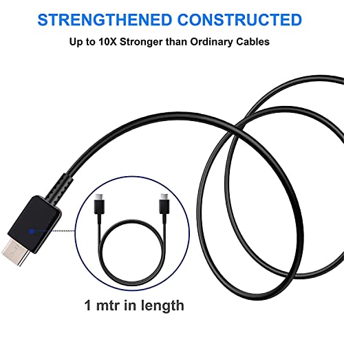 Image of Original 45W Charger Compatible with Samsung S23 Ultra| S23+| S22| S21 Ultra| S21 Plus 5G| Note 20 Ultra| S20| Type C to C - Black with 6 Months Warranty (2024W0719)