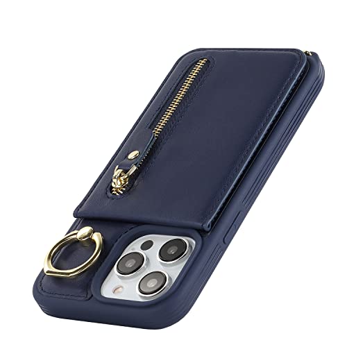 Deyhu Iphone 14 Pro Case With Card Holder For Women, Iphone 14 Pro Phone Case Wallet With Strap Credit Card Slots Crossbody With Kickstand Zipper Shockproof Case For Iphone14Pro - Blue #TOP7