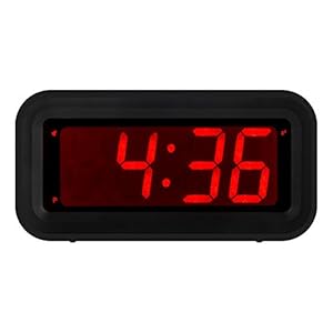 Alarm Clock, Battery Operated Clock, Adjustable 3-Level Led Brightness, Dim Night Model, 12/24Hr, Cordless, Small Clock…