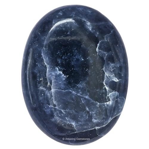 Image of Amazing Gemstone Iolite Crystals and Healing Stones - Large Palm Stone Crystals Piedra - Crystal for Good Luck, Balanced Positive Energy, Meditation - Unique Stocking Stuffers and Gifts for Women, Men