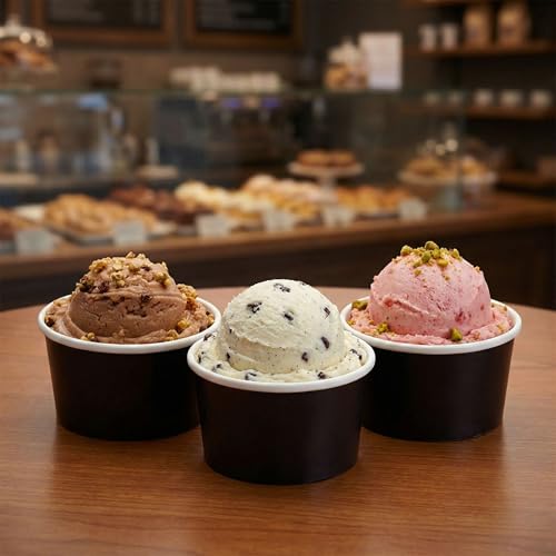 Image of Coppetta 3 Ounce Paper Cups, 200 Durable To Go Cups - Lids Sold Separately, Disposable, Black Paper Dessert Cups, Freezable, For Cafes And Restaurants - Restaurantware