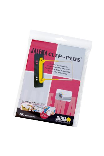 JalemaClip-Plus, Jalema 5712600, Archivbinder für bündelung von Dokumenten mit Aufhängeleiste für Ringbuch, 10er Packung, gelb/weiß Cover