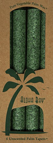 Aloha Bay Palm Tapers, Green, 4 Count