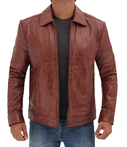 Decrum Mens Brown Leather Jacket| [1100377] JonWiick, XXXL