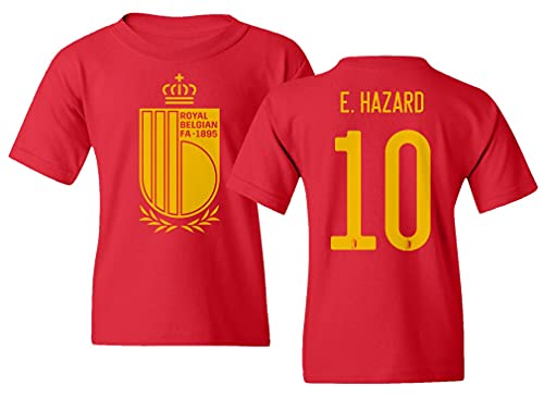 European Soccer 2020 Belgium #10 Eden Hazard Jersey Style Boys Girls Youth T-Shirt (Red, Youth - X-Large) European Soccer 2020 Belgium #10 Eden Hazard Jersey Style Boys Girls Youth T-Shirt (Red, Youth - X-Large)