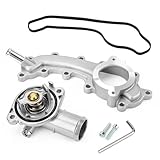 Upgrade Aluminium Thermostat Housing Assembly and Engine Coolant Crossover Water Outlet Pipe for Chrysler 200 Jeep Cherokee Dodge Avenger Journey Ram 1500 - Replaces 5184653AF 902-3102HP 902-3036