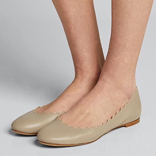 LEHOOR Women Closed Round Toe Flats Slip On Ballet Flats Casual Flat Shoes Comfort Flat Heel Dress Shoes Office Party Office Ladies Drive Flats Walking Street Classic Chic 4-11 M US3