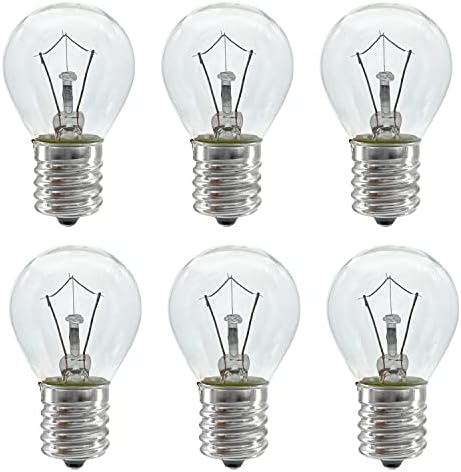 Lava Lamp Bulb, 6 Pack 25 Watt Lava Lamp Light Bulb, S11 E17 Base 120 Volt Lava Lamp Replacement Bulb for 14.5 Inch Glitter and Lava Lamps - Dimmable - Warm White