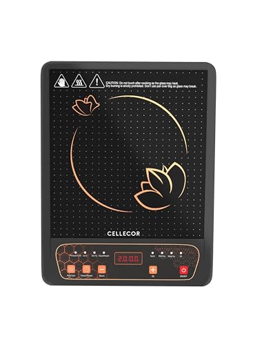 CELLECOR ICT01CE 2000 Watts Induction Cooktop with Auto-Switch Off | 8 Preset Modes | Soft Push Button Control | Overheat Protection | Easy-to-Clean- Surface |1-Year Warranty