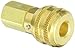 Eaton Hansen 3200BVSL Brass ISO-B Interchange Pin Lock Pneumatic Fitting, Sleeve Lock Socket with Brass Valve, 3/8"-18 NPTF Female, 3/8" Port Size, 1/4" Body