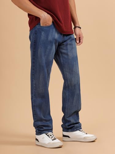 Image of WROGN Men's Anti Fit Jeans | Mid Rise | Jeans for Man