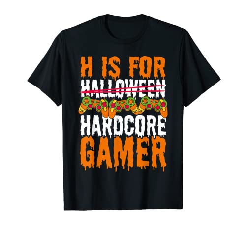 Halloween Gaming H es para Hardcore Gamer Camiseta