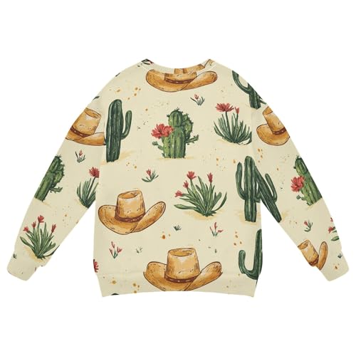 JUNZAN Boho Cactus Yellow Little Girls Hooded Sweatshirt Fleece Tops Clothing Shirts Athletic 4T2