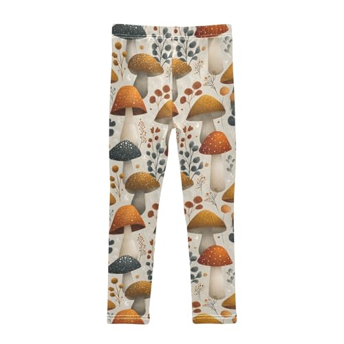 Girls Leggings Mushrooms Leaves Soft Toddler Leggings for Girls Kids Pants Size 4T-10T2