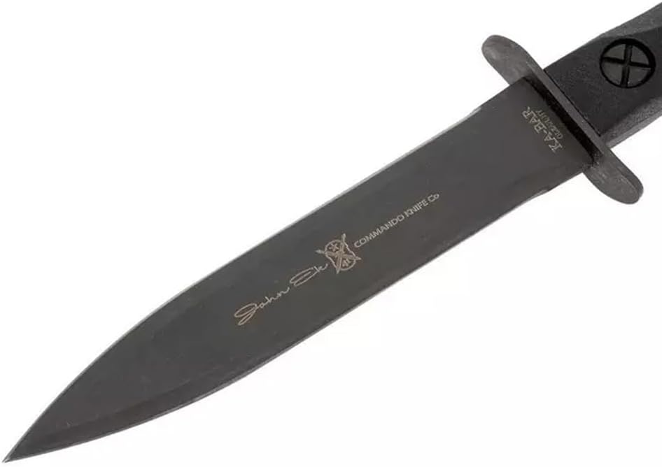 KA-BAR John Ek Commando Knife Co. - EK44 a 6.625 inch 1095 Cro-Van Steel Blade sets in a Glass Filled Nylon Handle 12.625 inch Overall. 56-58 HRC Made in USA