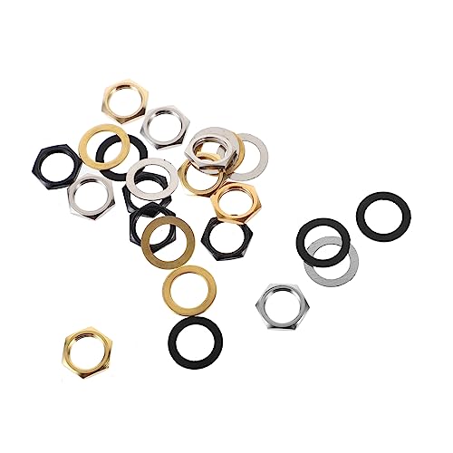 Abaodam Alloy Washers for Guitar 3/8 Inch Nut Socket Nut Assortment for Electric Guitar Jack Upgrade