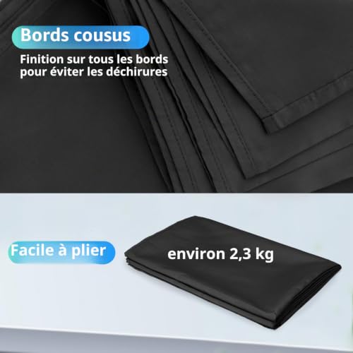 Fond photo noir 3x6m en polyester lavable pour studio et vidéo