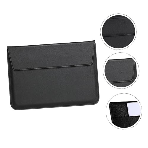 Funda para portátil Air 13 Kisangel ultra fina en negro con soporte de piel PU 3