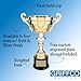 Griffco Supply Metal Cup Trophy in Gold or Silver - Trophy Award, Engraved Corporate Trophy Cup Award (10