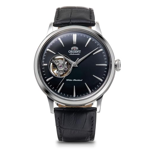 Image of Orient Bambino RN-AG0007B Men's Automatic Watch, Mechanical Design, Made in Japan, Automatic, Japanese Manufacturer Warranty, Open Heart, Black, Black, Wristwatch automatic,hand-wind