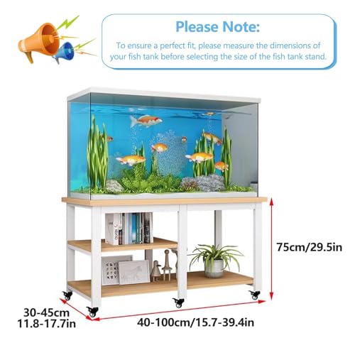 Support pour aquarium à roulettes noir 90x40cm charge 250kg