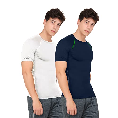 Image of WMX Men's Compression Shirts Athletic Short Sleeve Quick Dry Base-Layer Workout Running T-Shirt Sports Active Fitted Tops