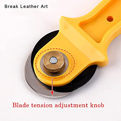 Break Leather Art Cortador rotativo profissional de 28 mm, cortador de tambor rotativo ergonômico co