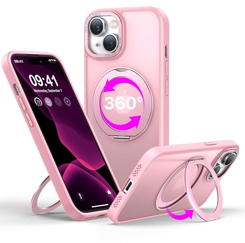 Coque iPhone 14 Pro Max anneau rotatif 360 et béquille pour recharge MagSafe