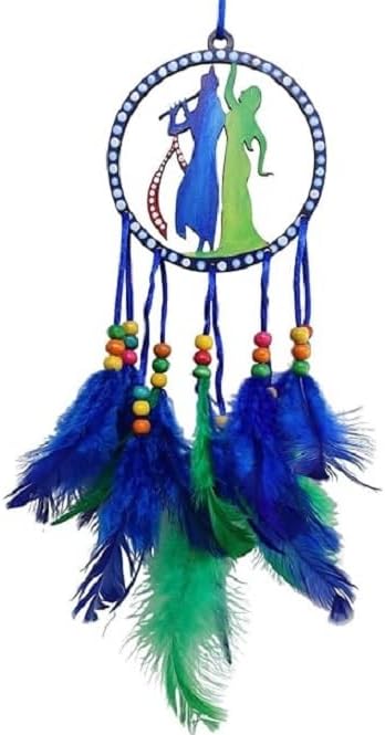 Generic Radhe Krishna Idol Hanging Dream Catcher for Car and Home, Gifting (Pack of 1)