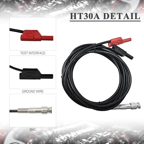 BNC Cable Test Leads HT30A 3M Heavy Duty Auto Test Line BNC to Banana Head Adapter Cable Input Resistance