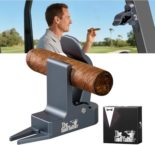 Magnetic Cigar Holder Golf Cart Divot Repair Tool Magnetic Mount & Turf Fork Fits 3070 Cigar Ring Gauge Aluminum Alloy Attaches to Ferromagnetic Steel/Iron Surfaces Golf Gifts for Men