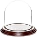 Plymor 4" x 4" Glass Display Dome Cloche (Dark Mahogany Veneer Base)
