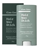 Hair Wax Stick - Styling Wax Stick for Women, Men, Kids - Hair Stick for Flyaways & Frizz with Beeswax, Castor & Rosemary Oil - Creates Texture & Strong Hold for Slick Hair - Non-greasy