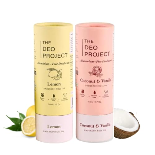 The Deo Project Coconut & Lemon Natural Underarm Roll On (Pack of 2)