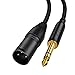CableCreation 6 Feet TRS 6.35mm (1/4 Inch) Male to XLR Male Cable, Black
