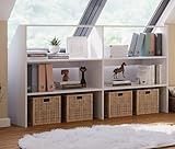 🌟 Ideal für Dachschrägen: Das Regal wurde für deutsche Dachschrägen konzipiert und weist ab einer Höhe von 65 cm einen Winkel von 45 Grad und passt somit perfekt in die meisten Dachzimmer.