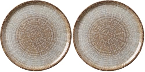 HENDI Assiette à Pizza Ronde en Porcelaine Émaillée avec Motif Pierre Naturelle, Assiette pour Servir la Pizza, Compatible Micro-ondes et Lave-vaisselle,...