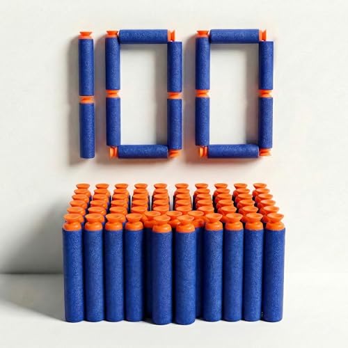 Image of Verat Foam Bullet Dart Bullets for Strike Elite Guns Darts for N-Strike Elite Series Blasters Soft Refill /Nerf Bullets /Nerf Gun Ammo /Foam Blaster (Suction Bullet, 100 Pcs)