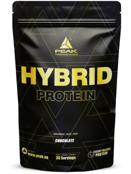 PEAK Hybrid Protein - 900g Geschmack Chocolate I 30 Portionen I Proteinquellen: Milchprotein Konzentrat, Whey Isolat & Ei-Protein für kontinuierliche Aminosäureversorgung I Muskelaufbau
