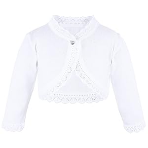 Lilax Little Girls’ Knit Long Sleeve Button Closure Bolero Cardigan Shrug