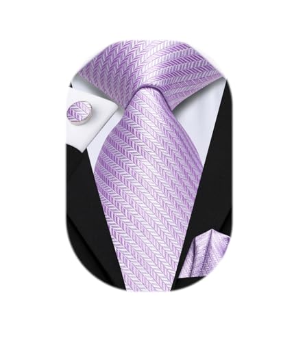 Image of Hi-Tie Mens 70inches Tie Set Extra Long Necktie for Men Cufflinks Handkerchief Big Tall Men Business Wedding