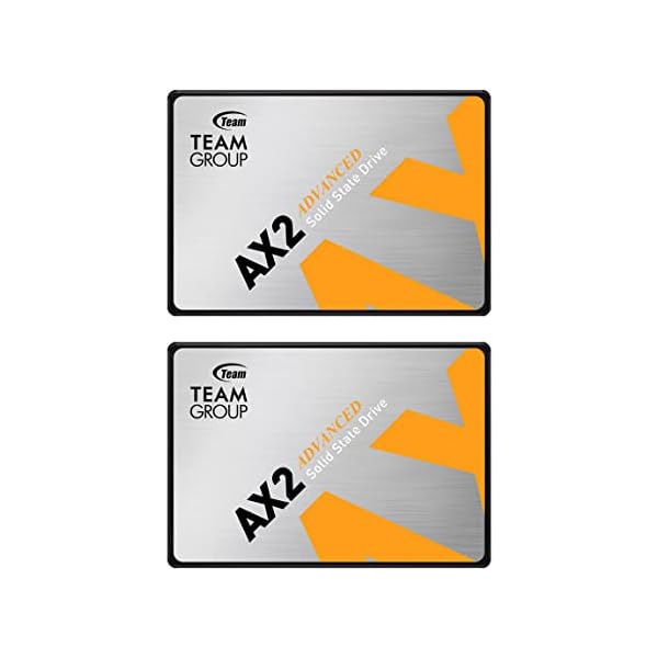 TEAMGROUP AX2 512GB 2 Pack 3D NAND TLC 2.5 Inch SATA III Internal Solid State Drive SSD (Read Speed 530 MB/s) Compatible with Laptop & PC Desktop T253A3512G0C1P1
