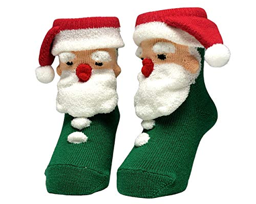 �C�� �T���^�N���[�X �N���X�}�X �\�b�N�X 3D Socks ���{�� �T�C�Y�W�J:�x�r�[(SS,SM)/�L�b�Y(S,M,L)/���f�B�[�X/�����Y (�����Y�T�C�Y 25�`27cm, �O���[��)