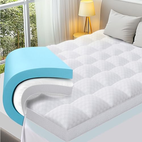 Biteany Dual Layer 4 Inch Memory Foam Mattress Topper cover