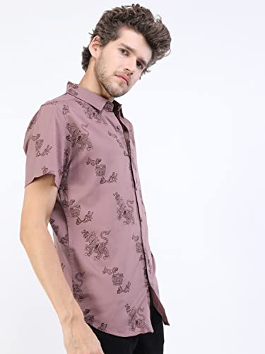 Image of KETCH Men Slim Fit Printed Half Sleeve Shirt