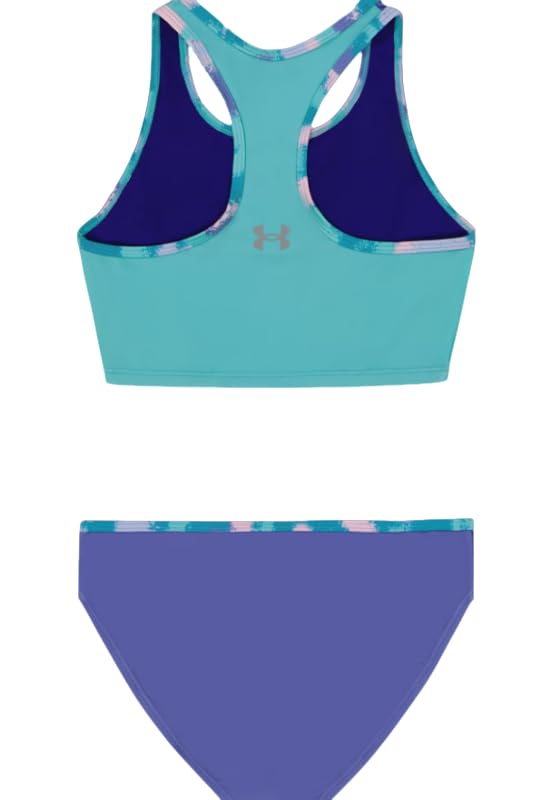 Image of Under Armour Girls Little Girls' UA Colorblock Racer Midkini Set, Starlight, 5