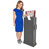 FixtureDisplays® Black Metal Ballot Box w/Side Pockets, Lockable, Floorstanding 19.2